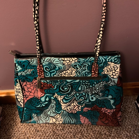Hand painted, one of a kind, leather purse! - Picture 2 of 2